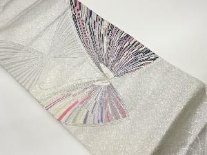 菱に蝶模様織出し袋帯